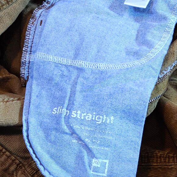 JC Penney (jcp) Corduroy Pants Men's TAG 36X32 (36x30) Slim Straight Brown Tan - Picture 7 of 14